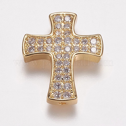 Латунные микро проложить кубического циркония бусы ZIRC-E143-28G-1