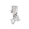 Brass Micro Pave Cubic Zirconia Tube Bails, Cadmium Free & Nickel Free & Lead Free, Platinum, 20x8x6mm, Hole: 6.5x3.5mm