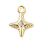 Brass Micro Pave Clear Cubic Zirconia Charms, Real 14K Gold Plated, Star, 12.5x9.5x1.5mm, Hole: 1.8mm