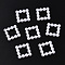 ABS Plastic Imitation Pearl Linking Rings, Square, White, 11x11x3mm, Inner Diameter: 6x6mm, about 1000pcs/bag