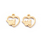 304 Stainless Steel Charms, Laser Cut, Heart with Butterfly, Golden, 10.5x9x1mm, Hole: 1.2mm