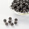 Polymer Clay Rhinestone Beads, Pave Disco Ball Beads, Grade A, Round, Half Drilled, Black Diamond, 8mm, Hole: 1mm