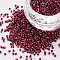 Glass Cylinder Beads, Seed Beads, Metallic Colours, Baking Paint, Round Hole, Indian Red, 1.5~2x1~2mm, Hole: 0.8mm, about 8000pcs/bag, about 1pound/bag