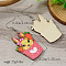 Cute Rabbit Wooden Dangle Earrings for Easter, Hot Pink, 68x32mm