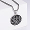 Cool Retro Stainless Steel Shahada Totem Pendant Punk Hip-hop Streetwear Necklaces for Men, Stainless Steel Color