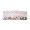 3Pcs 3 Styles Natural Mixed Gemstone Round Beaded Stretch Bracelets Set, Inner Diameter: 2 inch(5.05~5.15cm), 1Pc/style