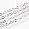 Iron Cable Chains, Unwelded, with Spool, Flat Oval, Popular for Jewelry Making, Important Decoration, Cadmium Free & Nickel Free & Lead Free, Platinum, 3x2x0.6mm, about 328.08 Feet(100m)/roll