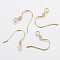 304 Stainless Steel Earring Hooks, with Horizontal Loop, Golden, 17x18.3x2.5mm, Hole: 2mm, 21 Gauge, Pin: 0.7mm