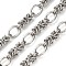 304 Stainless Steel knot with Oval Link Chains, Unwelded, Stainless Steel Color, 13x10x2mm
