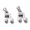 Tarnish Resistant 304 Stainless Steel Pendants, Manual Polishing, Musical Note, Stainless Steel Color, 15x12x3.5mm, Hole: 6x2.5mm