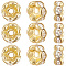100Pcs Rack Plating Brass Rhinestone Spacer Beads, Wavy Edge, Real 18K Gold Plated, 6x3mm, Hole: 1mm, 100pcs/set