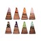 Opaque Resin and Walnut Wood Pendants, Trapezoid Charms, with Glitter Powder & Gold Foil, Mixed Color, 28.5x14x3~4mm, Hole: 1.6mm