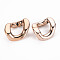 UV Plating ABS Plastic Linking Rings, Quick Link Connectors, For Curb Chains Making, Unwelded, Twist, Rose Gold, 39.5x32x12mm, Inner Diameter: 24x17.5mm
