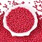 Glass Seed Beads, Opaque Colours, Round, Crimson, 3.5~4x3~3.5mm, Hole: 0.8~0.9mm, about 4500pcs/pound