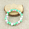 Glass Imitation Natural Agate Round Beaded Stretch Beaded Bracelets, Spring Green, 2-3/8 inch(6cm)
