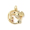 Brass Micro Pave Cubic Zirconia Pendants, Cadmium Free & Lead Free, Bird, with Jump Ring, Real 16K Gold Plated, 19.5x19x4.5mm, Hole: 3mm