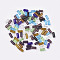Mixed Transparent Glass Tube Beads, about 10mm long, 4mm thick, hole: about 1mm