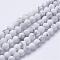 Natural Howlite Beads Strands, Frosted Style, Round, 6~6.5mm, Hole: 1mm, about 59~60pcs/strand, 14.5inch