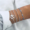 4Pcs 4 Styles Iron Alloy Link Bracelets Set for Women , Platinum