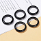 Natural Obsidian Plain Band Finger Rings, US Size 9 3/4(19.5mm), 6mm