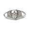 304 Stainless Steel Crystal Rhinestone Connector Charms, Antique Silver, Skull, 18x45.5x9.5mm, Hole: 5x5mm