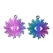 Ion Plating(IP) 304 Stainless Steel Pendants, Eye Charm, Rainbow Color, 34x30x1.5mm, Hole: 2.2mm