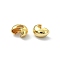 Brass Crimp Beads Covers, Real 18K Gold Plated, 4x3x2mm, Hole: 1.5mm