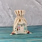 Printed Rectangle Cotton Storage Bags, Drawstring Pouches Packaging Bag, Bottle, 23x15cm