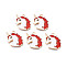 Alloy Enamel Pendants, Cadmium Free & Nickel Free & Lead Free, Light Gold, Unicorn, FireBrick, 20x21.5x2mm, Hole: 1.6mm