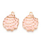 Rack Plating Alloy Enamel Pendant, Cadmium Free & Lead Free & Nickel Free, Golden, Shell Charm, Misty Rose, 21.5x16x3mm, Hole: 1.6mm
