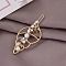 Plastic Imitation Pearl & Alloy Rhinestone Hair Barrettes, Frog Buckle Hairpin for Women Girls, Conch Shape, Golden, 61.5mm