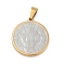 PVD Vacuum Plating 304 Stainless Steel Pendants, Flat Round with Saint Benedict Medal, Golden & Stainless Steel Color, 31x28x3mm, Hole: 8x4.5mm