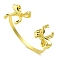 Rack Plating Bowknot Brass Cuff Bangles for Women, Cadmium Free & Lead Free, Long-Lasting Plated, Real 18K Gold Plated, Inner Diameter: 2-3/8 inch(6cm)