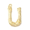 Rack Plating Brass Pendants, Long-Lasting Plated, Cadmium Free & Lead Free, Real 18K Gold Plated, with Jump Ring, Letter U, 38x22.5x7.5mm, Hole: 5mm