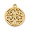 Ion Plating(IP) 201 Stainless Steel Pendants, Flat Round with Trinity Knot, Real 18K Gold Plated, 24x20.5x2mm, Hole: 2mm