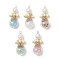 Angel Alloy & Glass Bottle & Copper & ABS Plastic Imitation Pearl Pendants, Golden, 41x18.5x16mm, Hole: 3mm