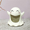 Halloween Theme Porcelain Candle Holder, Candlestick Stand, Ghost, White, 10.5x10x10.5cm