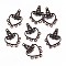 Tibetan Style Alloy Chandelier Components, Heart, Red Copper, 30x21x2mm, Hole: 2mm