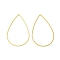 Brass Links, teardrop, plated in golden color, about 25mm wide, 38mm long, 1mm thick