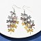 430 Stainless Steel Dragonfly Dangle Earrings, with Iron Earring Hooks, Platinum, Gold, 75mm