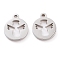 Non-Tarnish 304 Stainless Steel Charms, Laser Cut, Flat Round with Angel, Stainless Steel Color, 13x11x1.5mm, Hole: 1.4mm