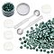 Sealing Wax Particles Kits for Retro Seal Stamp, with Stainless Steel Spoon, Candle, Plastic Empty Containers, Teal, 307pcs/set