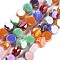 Electroplate Glass Bead Strands, AB Color Plated, Faceted, Flat Round, Mixed Color, 7.5x8x4mm, Hole: 1.2mm, about 74pcs/strand, 20.94''(53.2cm)