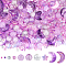 Mixed Styles Transparent Glass Beads, Mixed Shapes, Orchid, 2~15.5x2~14x2~6mm, Hole: 0.8~1.6mm