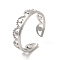 Non-Tarnish 304 Stainless Steel Crown Open Cuff Ring for Women, Stainless Steel Color, US Size 6 1/2(16.9mm)