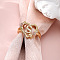 Heart with Flower Hollow Out Brass Finger Rings, Golden & Rose Gold, Letter S, Inner Diameter: 17mm