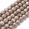 Natural Fossil Coral Beads Strands, Round, 8~8.5mm, Hole: 1mm, about 47pcs/strand, 14.9 inch(38cm)
