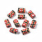 Handmade Polymer Clay Beads, Column with Jewelry Crafts Pattern, Saddle Brown, 11x6~7.5mm, Hole: 2~3mm