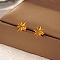 Simple Stainless Steel Geometric Star Stud Earrings, Golden, 12.58mm