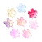 Transparent Baking Paint Glass Beads, Cherry Blossoms, Mixed Color, 14.5x15x3.5mm, Hole: 1.8mm